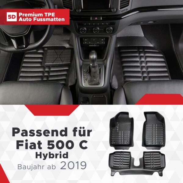 Fiat 500 C Hybrid ab 2019 – Fussmatten 5D