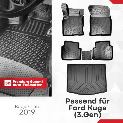 ford-kuga-3-gen-ab-2019-fussmatten-und-kofferraumset-3d-1 Ford Kuga (3. Gen) ab 2019 – Fussmatten- und Kofferraumset 3D