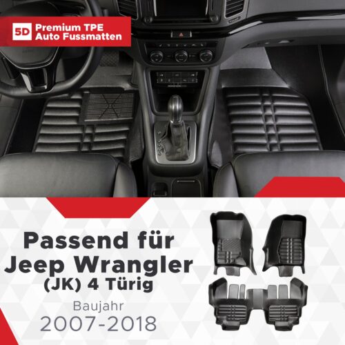 Jeep Wrangler (JK) 4 Türig 2007–2018 – Fussmatten 5D