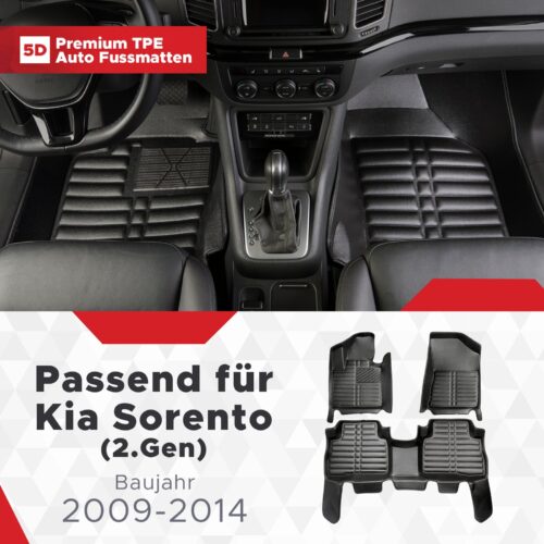 Kia Sorento (2. Gen) 2009–2014 – Fussmatten 5D
