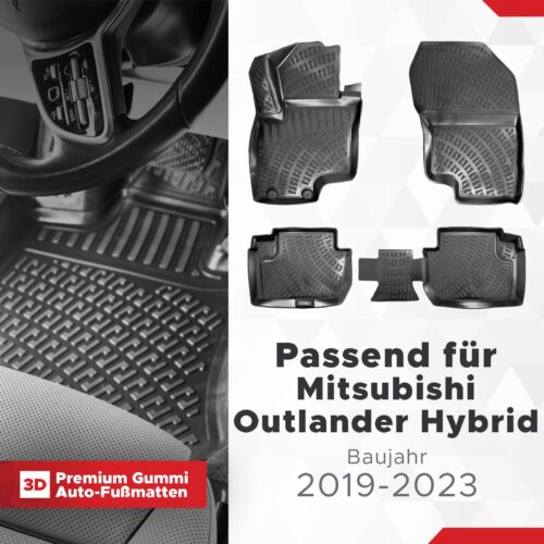 Mitsubishi Outlander Hybrid 2019–2023 – Fussmatten 3D