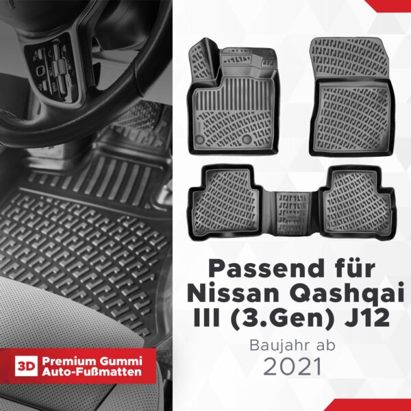Nissan Qashqai III (3. Gen) (J12) ab 2021 – Fussmatten 3D