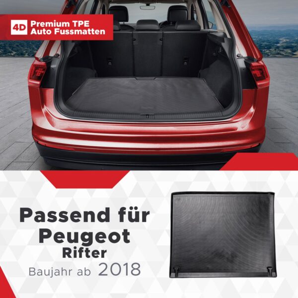 Peugeot Rifter ab 2018 – Kofferraummatte 3D Peugeot Rifter ab 2018 – Kofferraummatte 3D