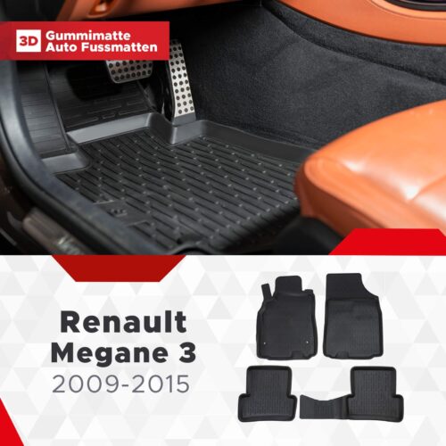Renault Megane 3 III 2009–2016 – Fussmatten 3D