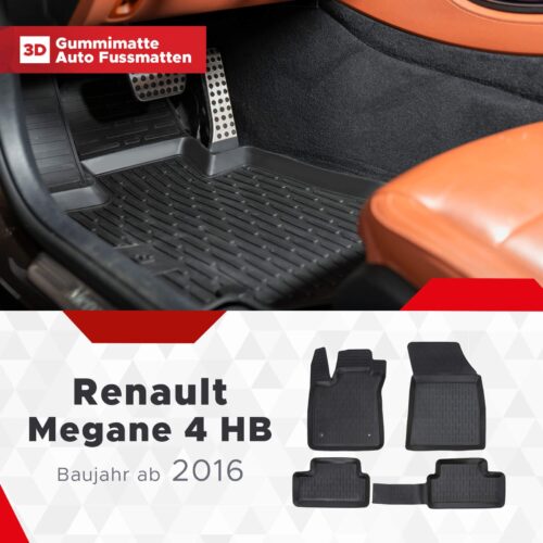 Renault Megane 4 Schrägheck ab 2016 – Fussmatten 3D