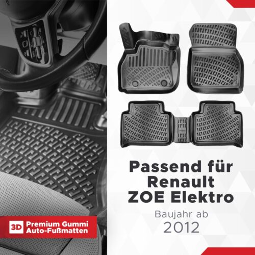 Renault ZOE Elektro ab 2012 – Fussmatten 3D