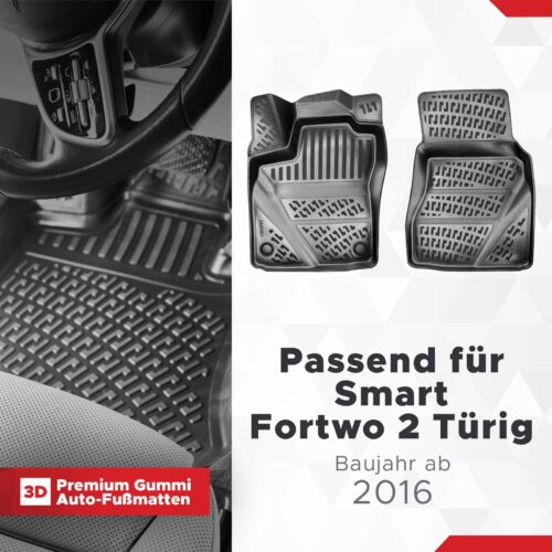 Smart Fortwo 2 Türig ab 2016 – Fussmatten 3D