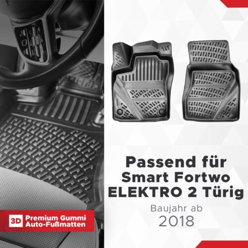 Smart Fortwo ELEKTRO 2 Türig ab 2018 – Fussmatten 3D