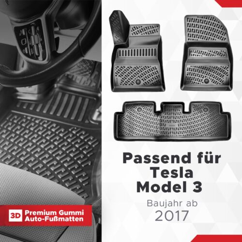 Tesla Model 3 ab 2017 – Fussmatten 3D