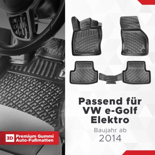 VW e-Golf Elektro ab 2014 – Fussmatten 3D