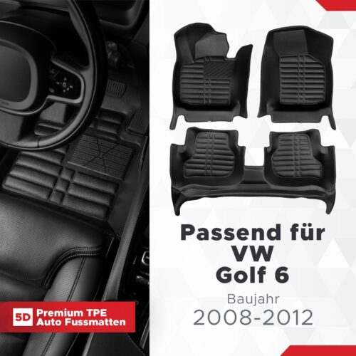 VW Golf 6 2008–2012 – Fussmatten 5D