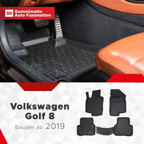 VW Golf 8 MANUELL ab 2019 – Fussmatten 3D