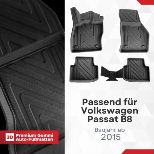 VW Passat B8 ab 2015 – Fussmatten 3D Carbon-Optik