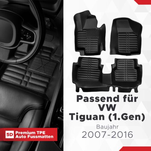 VW Tiguan (1. Gen) 2007–2016 – Fussmatten 5D